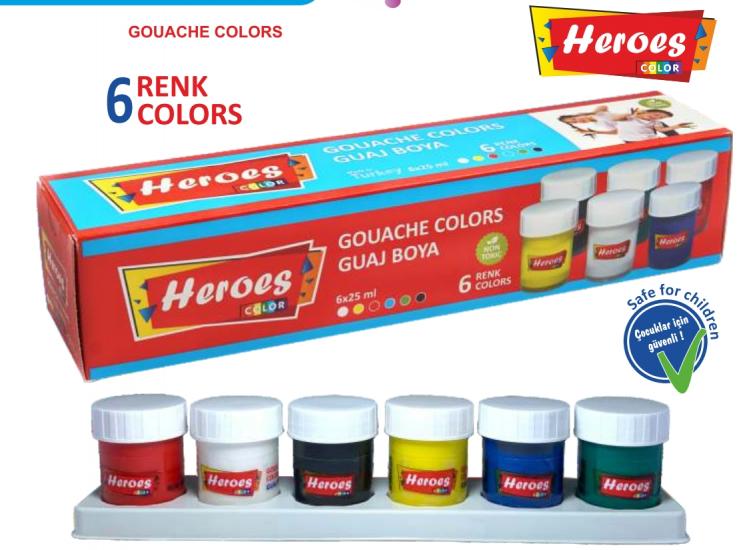 Heroes Color 6’lı Guaj Boya